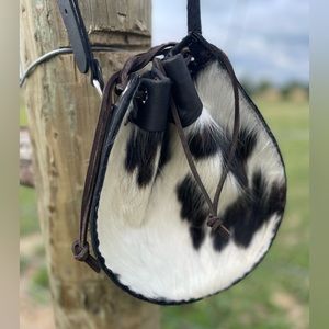 Black and white cowhide crossbody